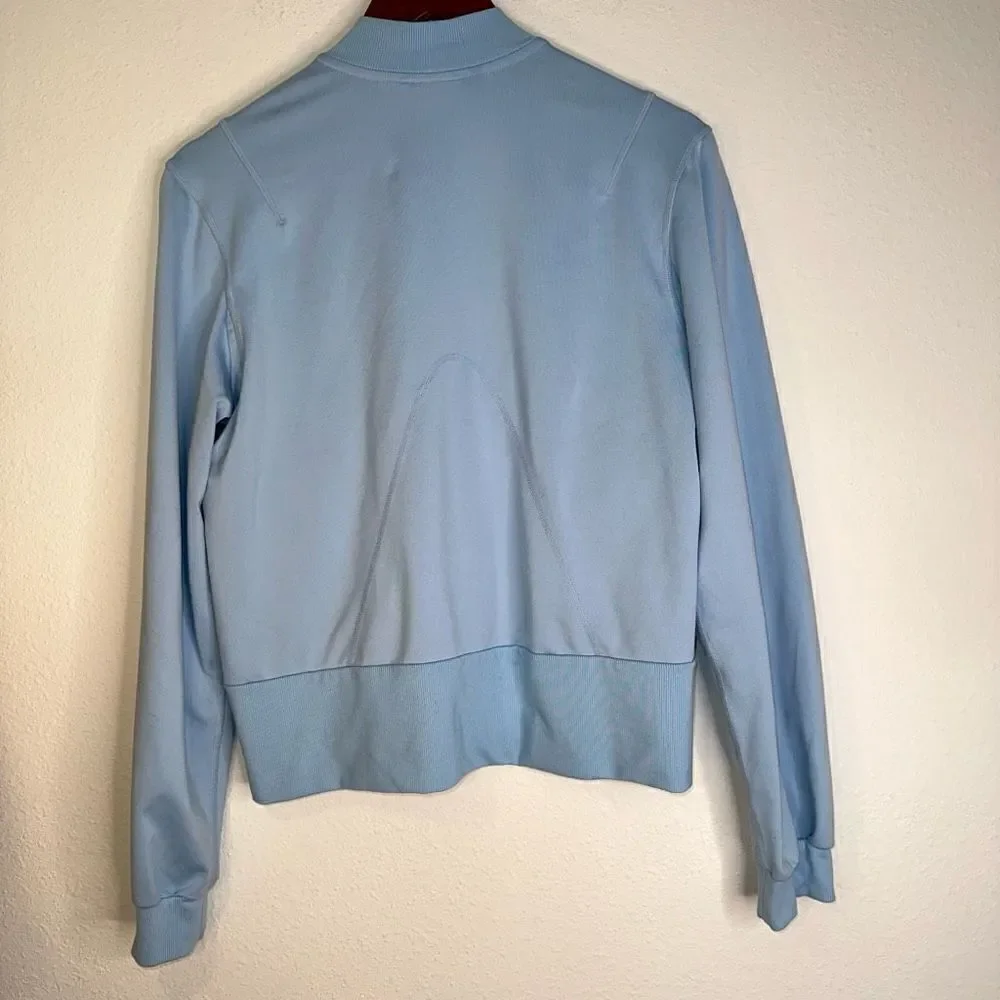 Adidas Women’s Medium Solid‎ Baby Blue Y2K Lightweight Full Zip Track Jacket